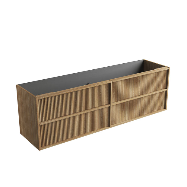 Venetta Fluted Framed Wall Hung Harvest Oak 1800mm