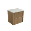 Aulic Venetta Fluted Framed Wall Hung Harvest Oak 600mm wall hung vanity