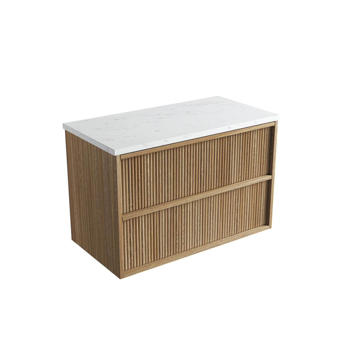 Aulic Venetta Fluted Framed Wall Hung Harvest Oak 900mm wall hung vanity