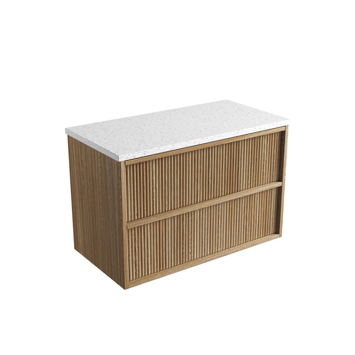 Aulic Venetta Fluted Framed Wall Hung Harvest Oak 900mm wall hung vanity