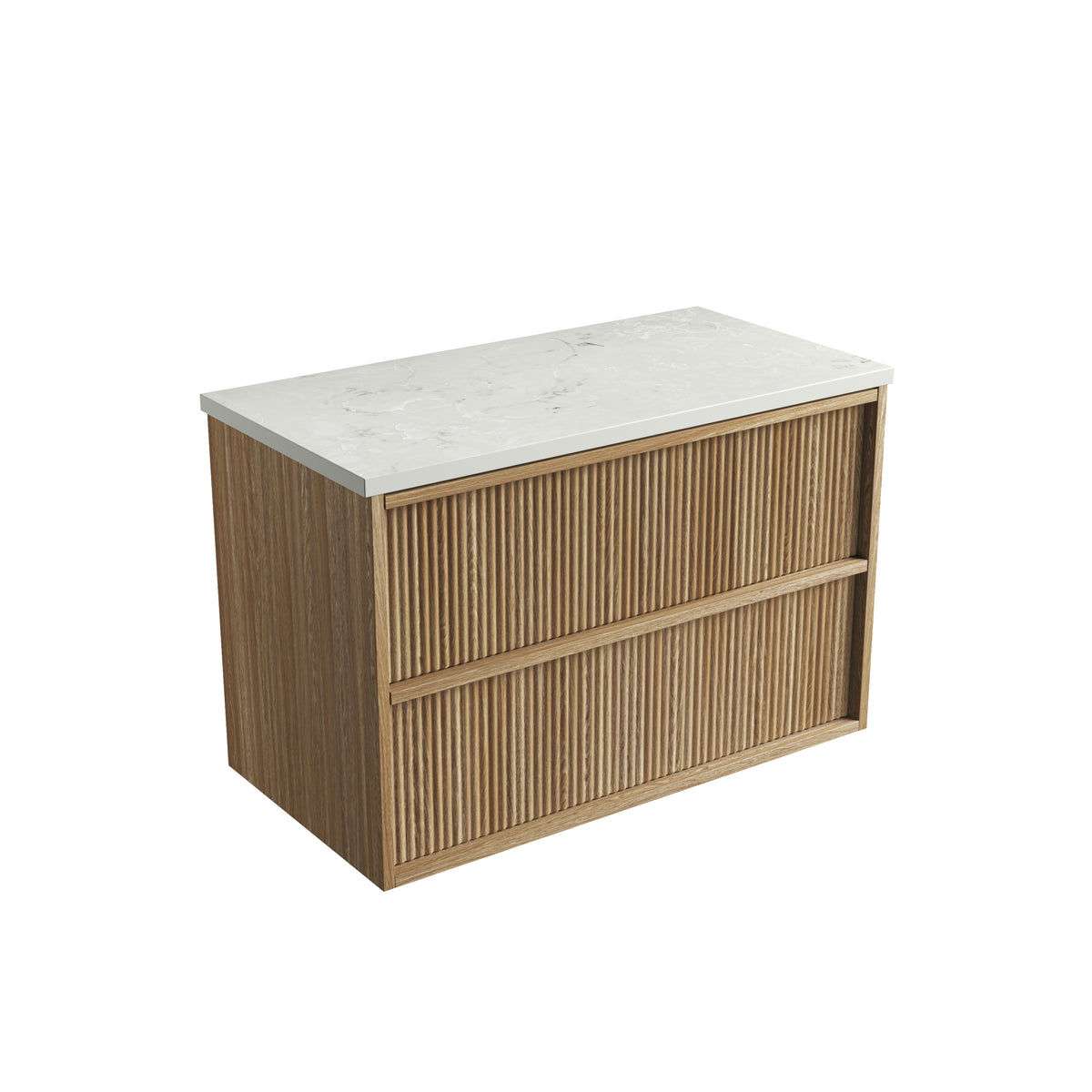 Aulic Venetta Fluted Framed Wall Hung Harvest Oak 900mm wall hung vanity