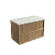 Aulic Venetta Fluted Framed Wall Hung Harvest Oak 900mm wall hung vanity
