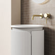 Civaro Floor Standing Matte White Pillar Cabinet 420mm