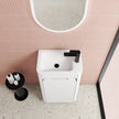 Mini Hartelle Fluted Floor Standing Matte White Cabinet