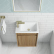 Mini Ravia Fluted Wall Hung Harvest Oak Cabinet
