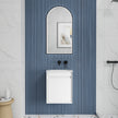 Mini Ravia Fluted Wall Hung Matte White Cabinet