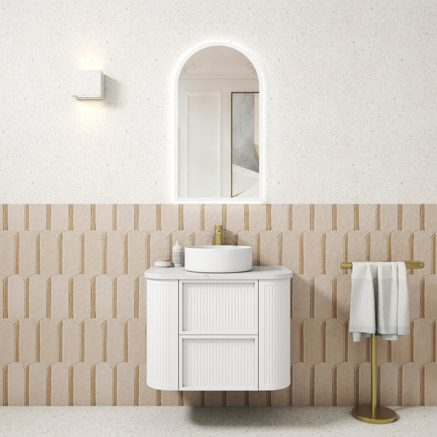 Ramee Fluted Wall Hung Matte White 750mm