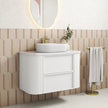 Ramee Fluted Wall Hung Matte White 900mm