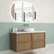 Venetta Fluted Framed Wall Hung Harvest Oak 1200mm