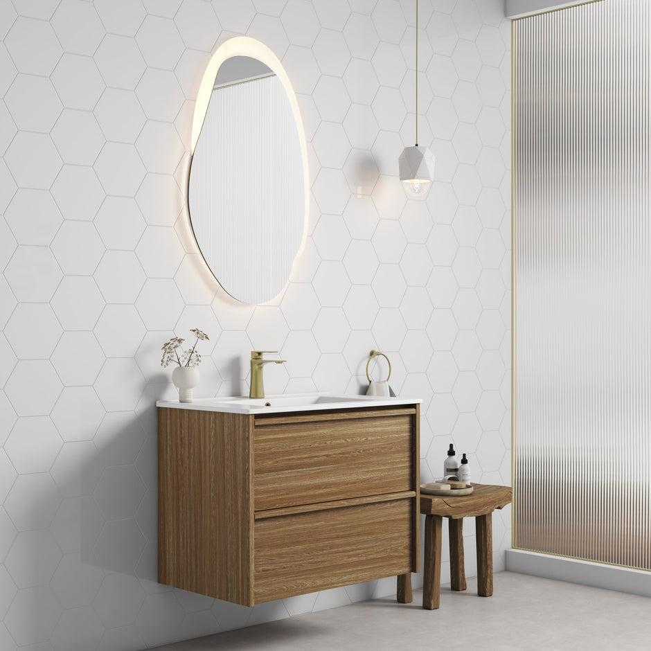 Venetta Framed Wall Hung Harvest Oak 750mm