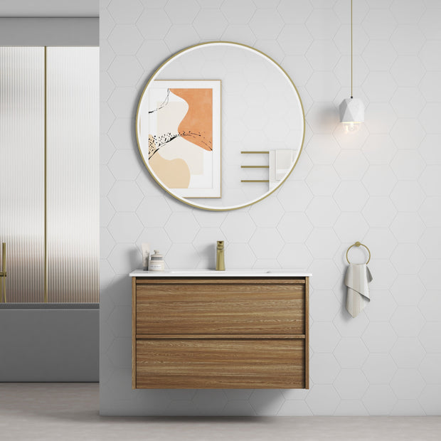 Venetta Framed Wall Hung Harvest Oak 900mm