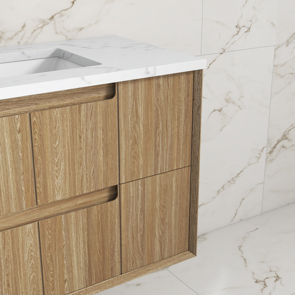 Voulari Framed Wall Hung Harvest Oak 600mm
