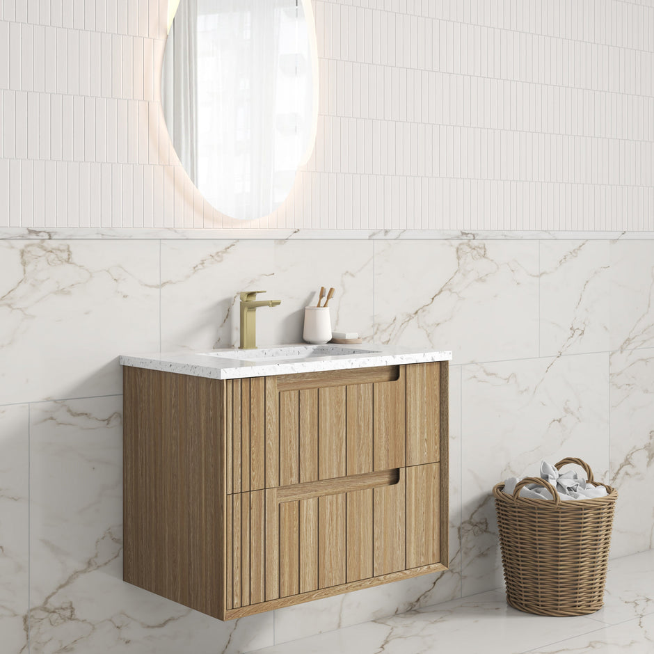 Voulari Framed Wall Hung Harvest Oak 750mm