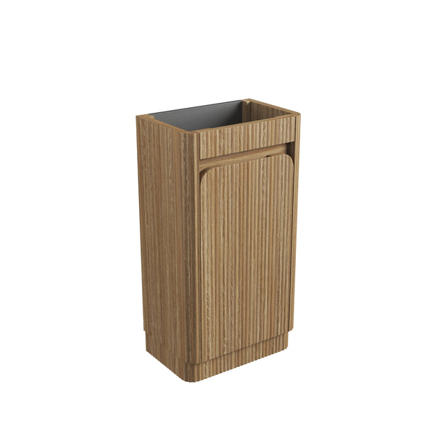 Mini Hartelle Fluted Floor Standing Harvest Oak Cabinet
