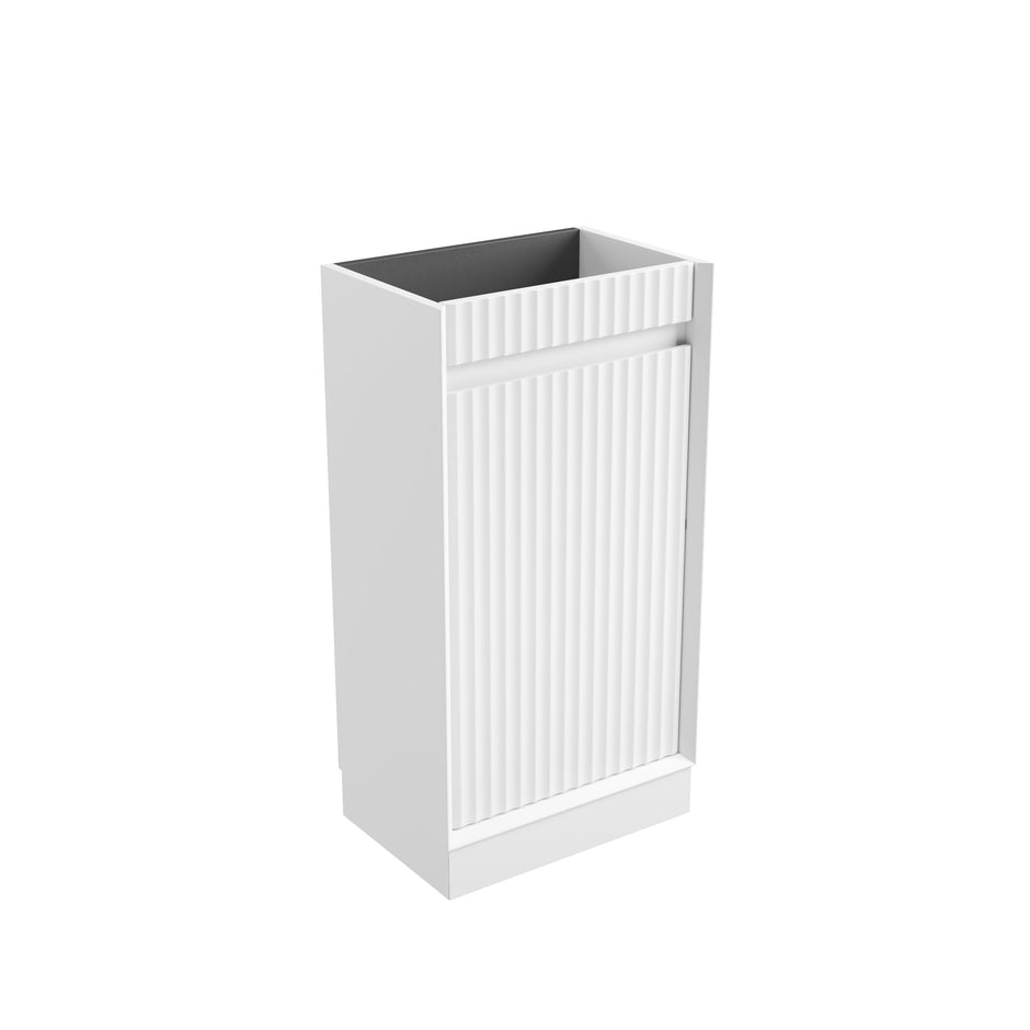 Mini Ravia Fluted Floor Standing Matte White Cabinet