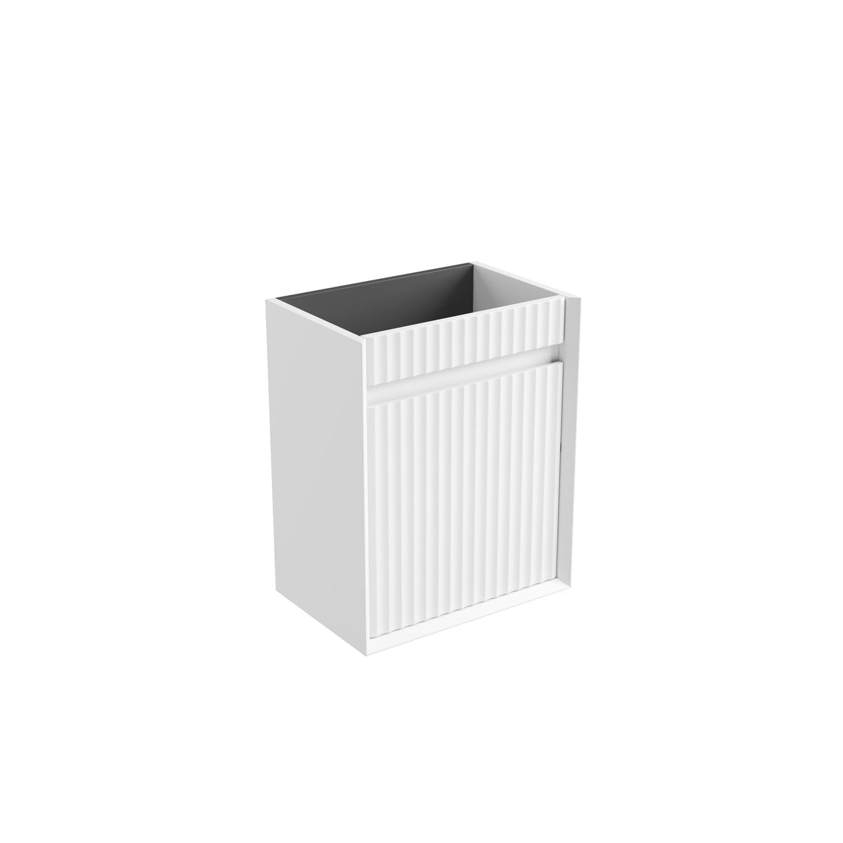 Mini Ravia Fluted Wall Hung Matte White Cabinet
