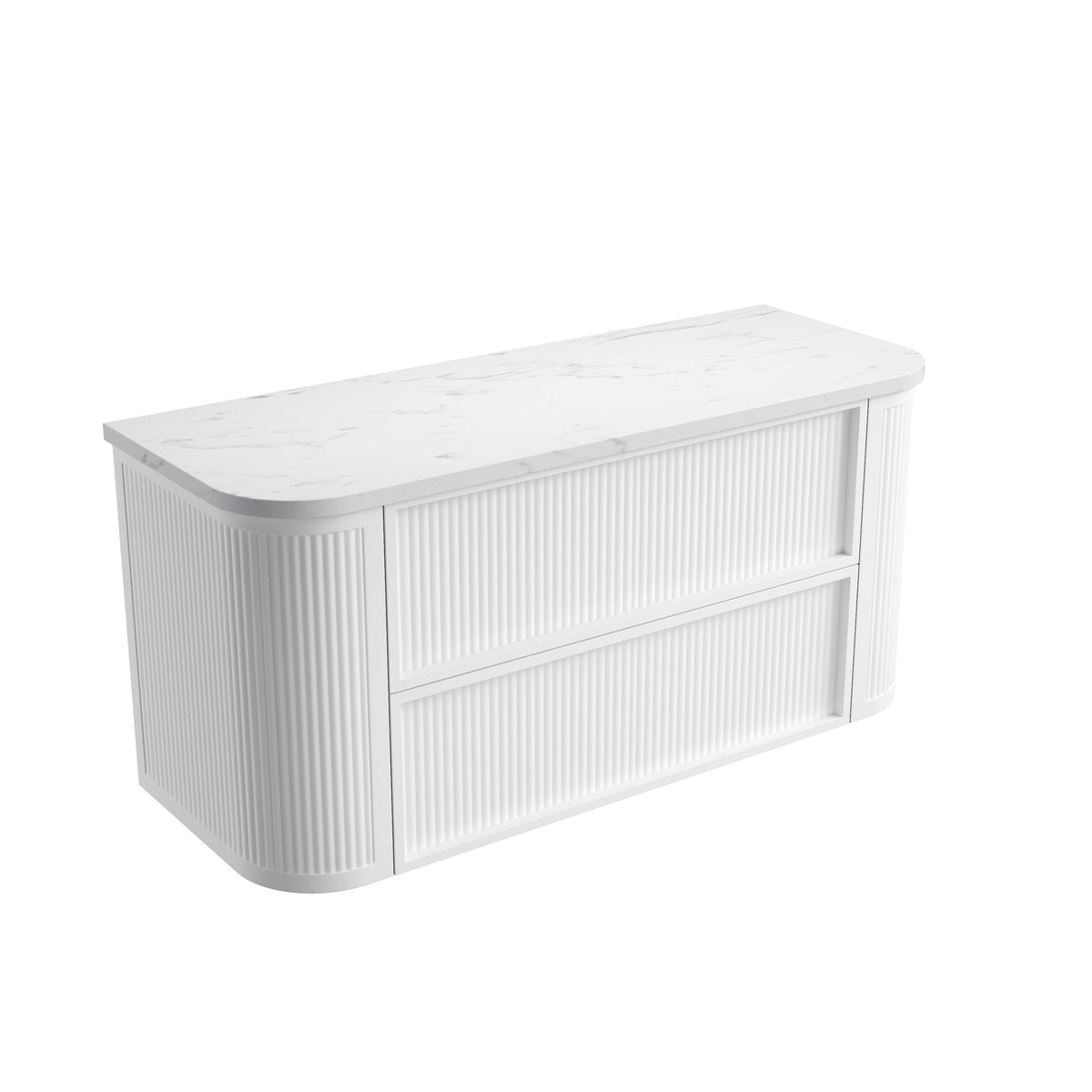 Ramee Fluted Wall Hung Matte White 1200mm