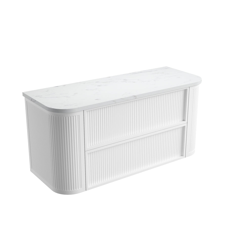 Ramee Fluted Wall Hung Matte White 1200mm
