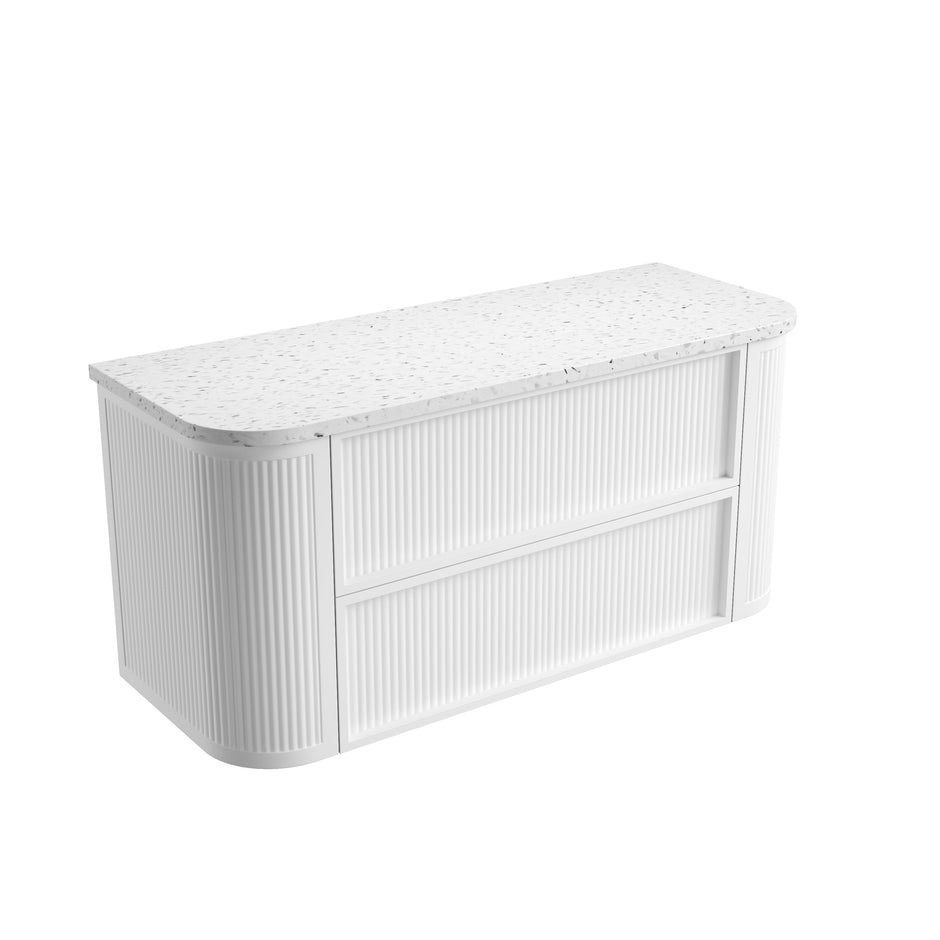 Ramee Fluted Wall Hung Matte White 1200mm