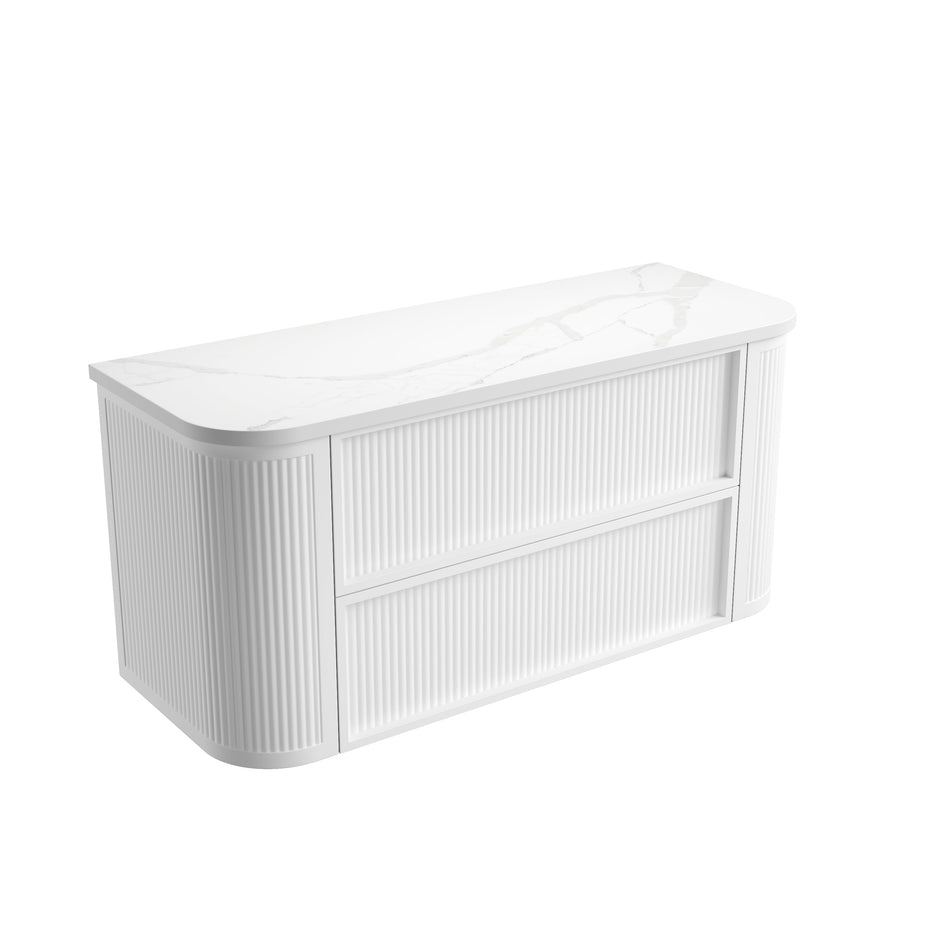Ramee Fluted Wall Hung Matte White 1200mm