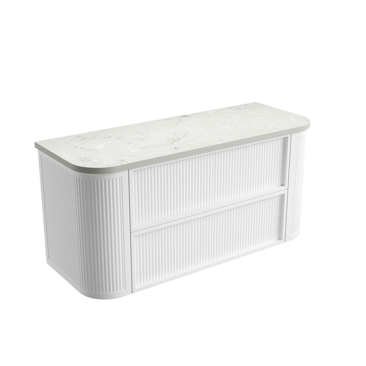 Ramee Fluted Wall Hung Matte White 1200mm