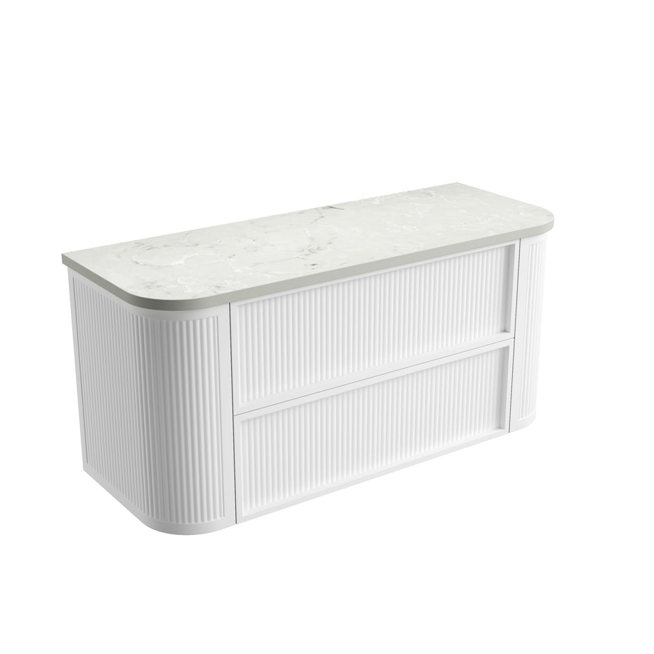 Ramee Fluted Wall Hung Matte White 1500mm