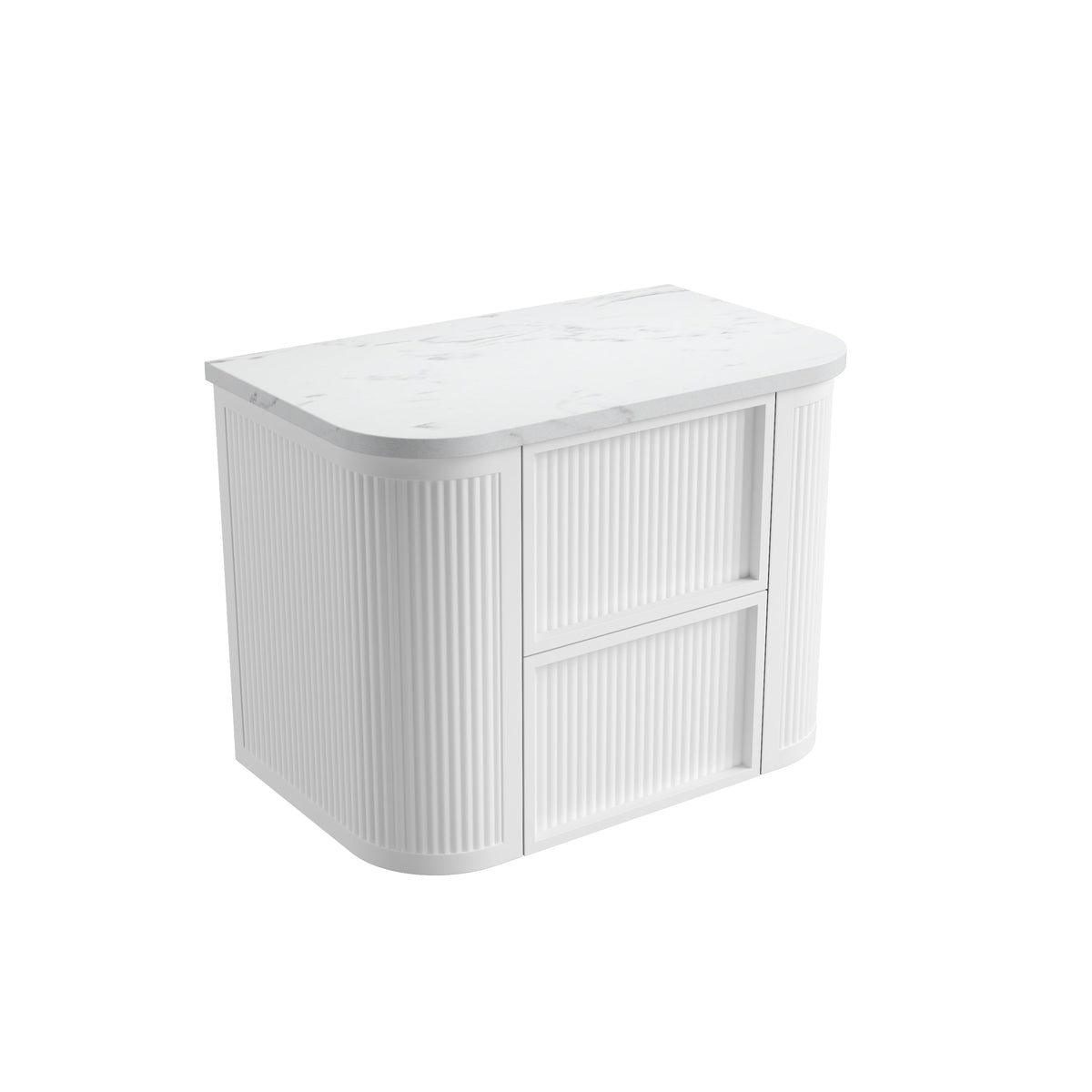 Ramee Fluted Wall Hung Matte White 750mm