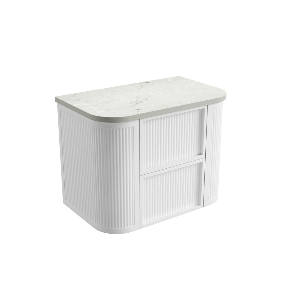 Ramee Fluted Wall Hung Matte White 750mm