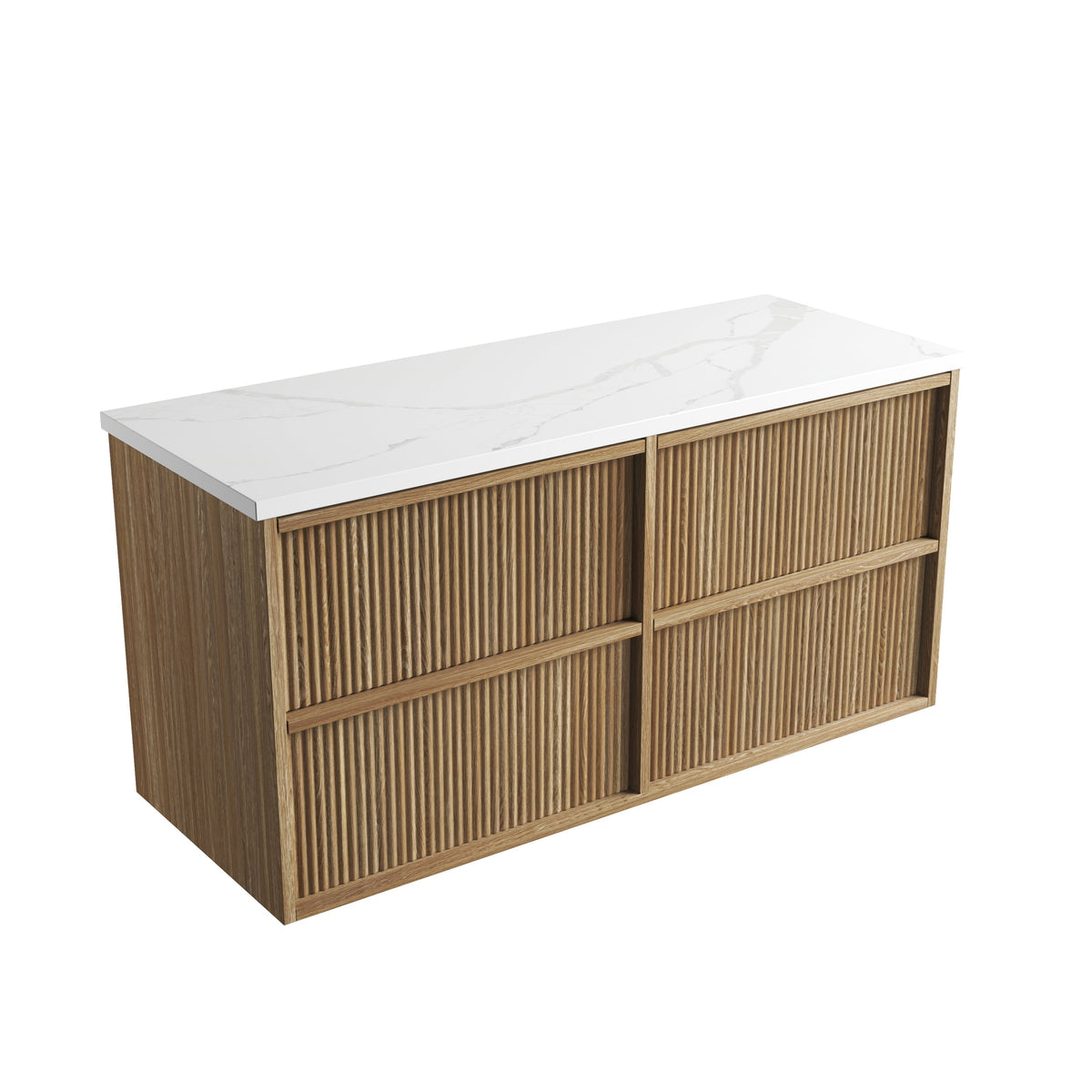 Venetta Fluted Framed Wall Hung Harvest Oak 1800mm