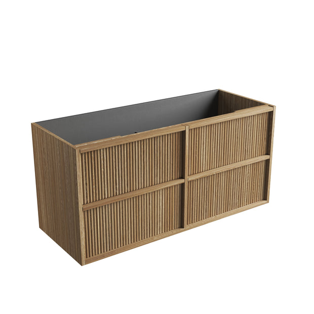 Venetta Fluted Framed Wall Hung Harvest Oak 1200mm