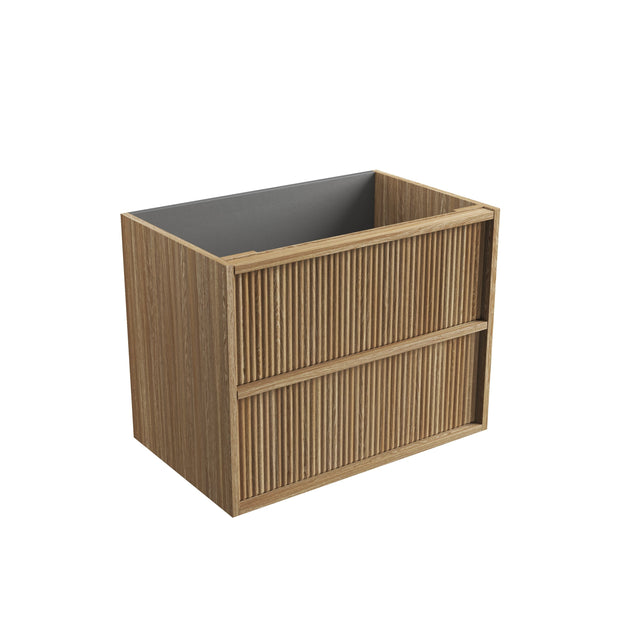 Venetta Fluted Framed Wall Hung Harvest Oak 750mm