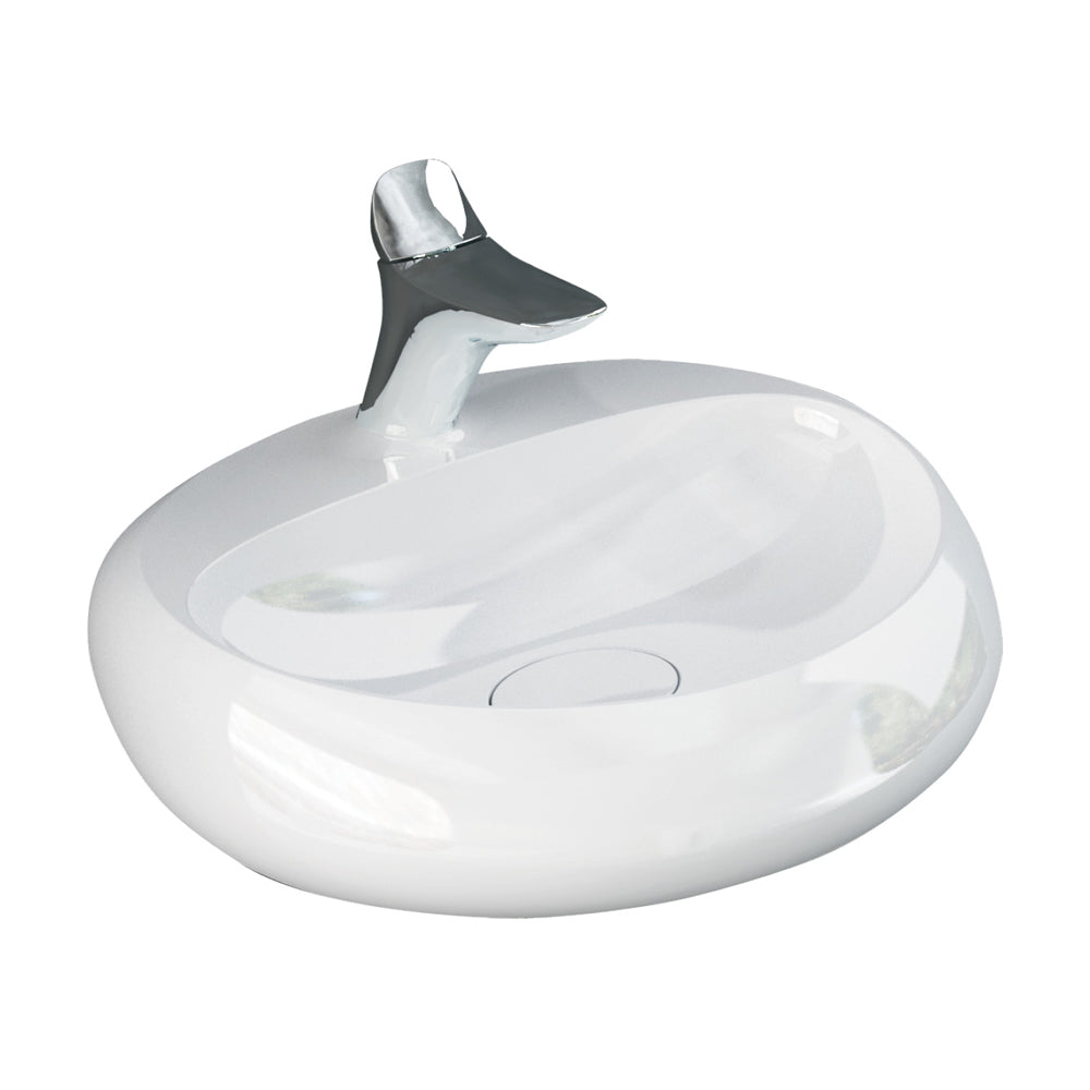 RAK Cloud Wall Basin in Alpine Gloss White