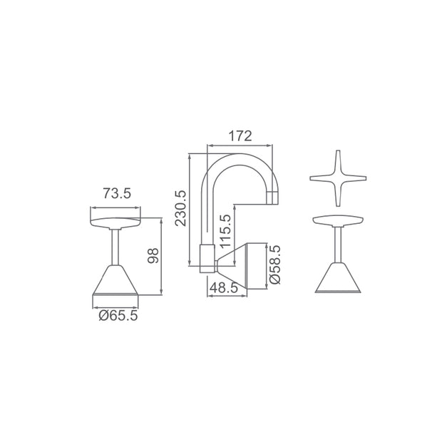 Zenmo Sea Star Wall Set with Swivel Spout