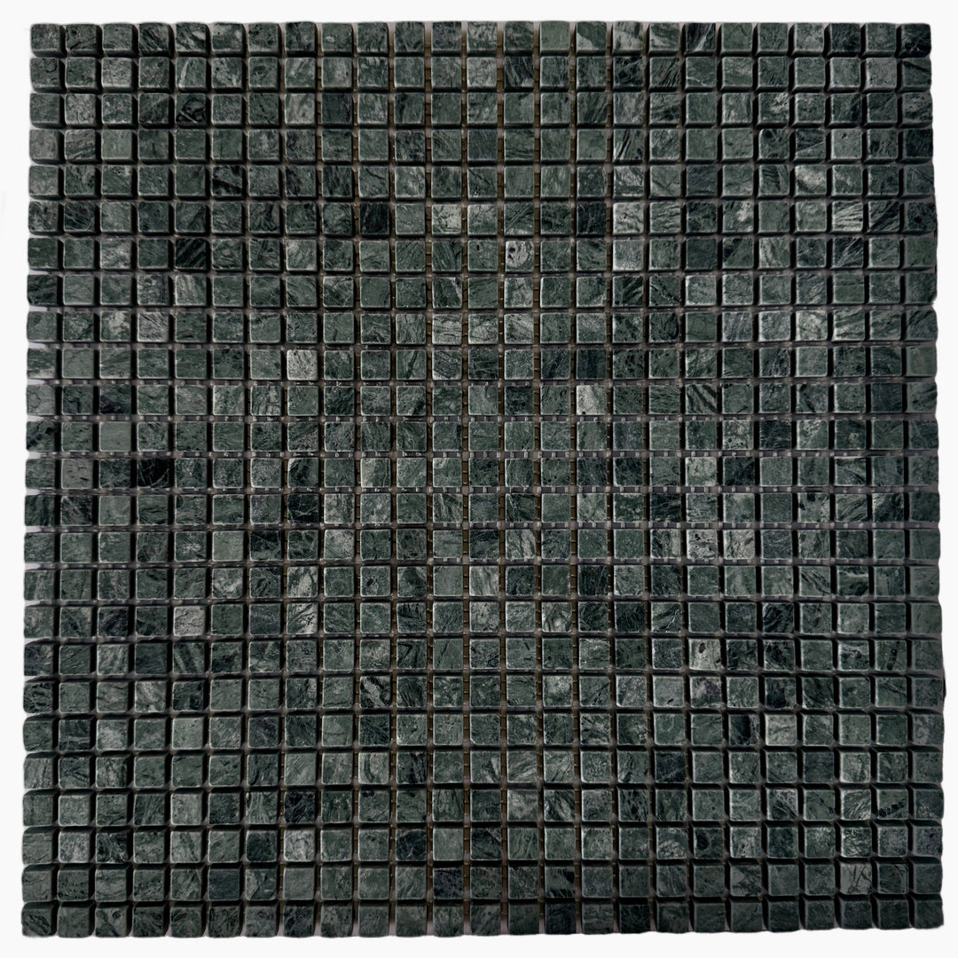 VERDE SQUARE TUMBLED 10 CHIP SIZE 10X10X7 SHEET SIZE 305X305X7MM - MINI SQUARE VERDE TUMBLED 10