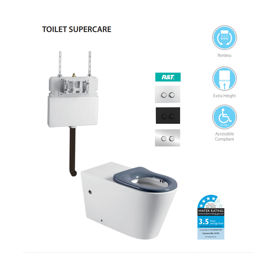 Zenmo Supercare Toilet Pan with In-Wall Button