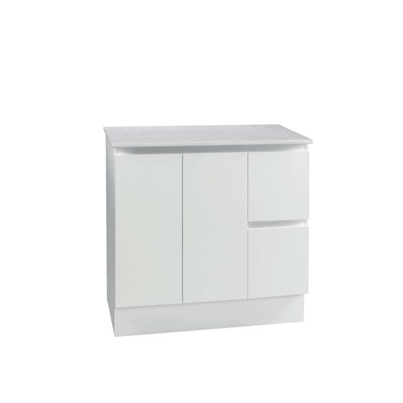Zenmo Roxio Floor Standing Vanity 900mm White Stone Top (basin not included)