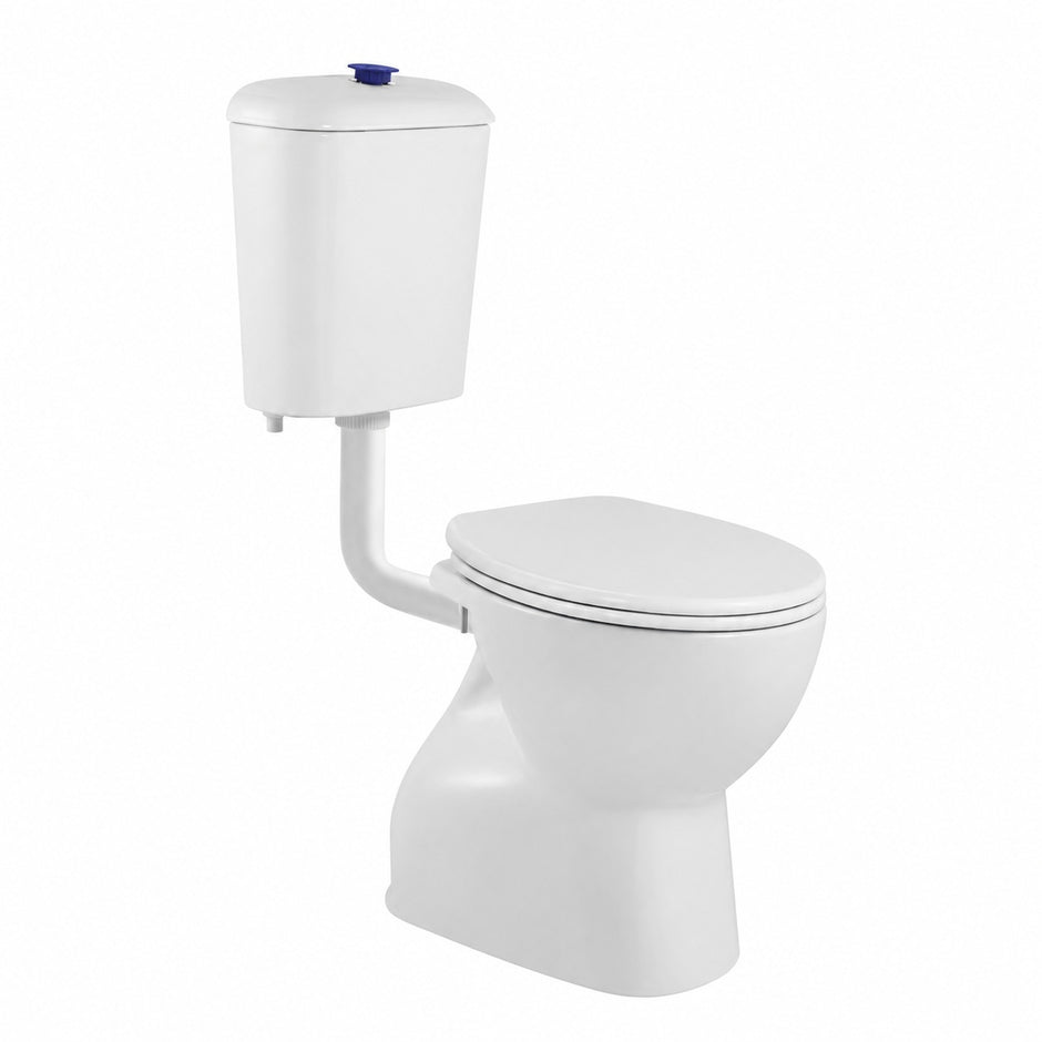 Zenmo Bestcare-II Toilet Suite Blue Button and White Seat