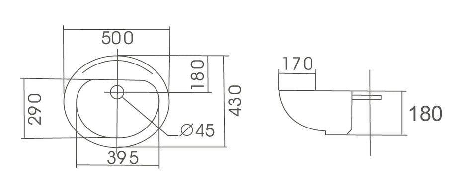 Zenmo Como Semi Recessed Basin