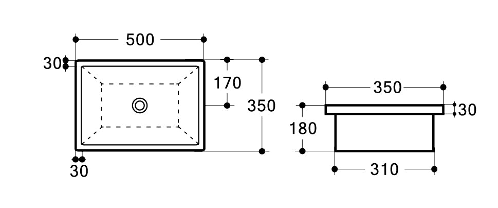Zenmo Qubi-II 500 Undermount Basin