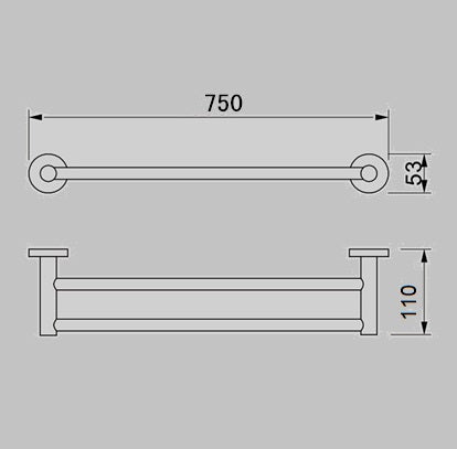 Zenmo Jess 75cm Double Towel Rail line drawing