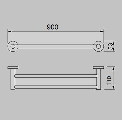 Zenmo Jess 90cm Double Towel Rail line drawing