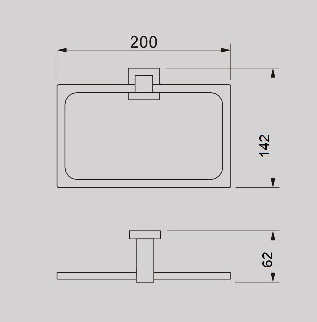 Zenmo Qubi Towel Ring line drawing