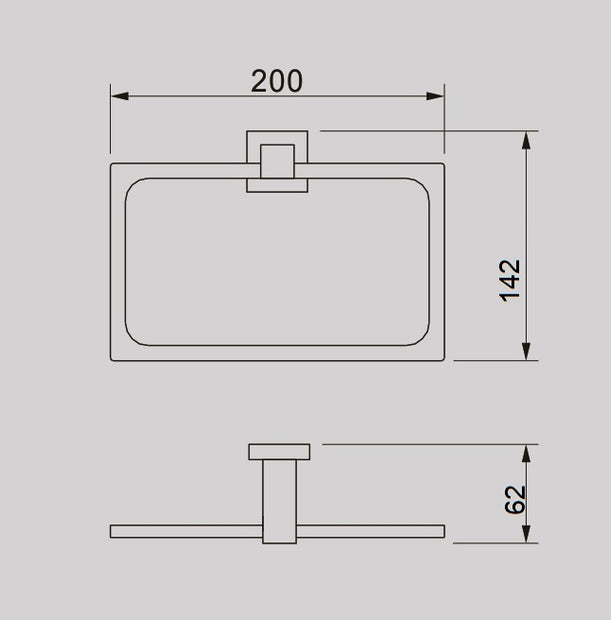 Zenmo Qubi Towel Ring line drawing
