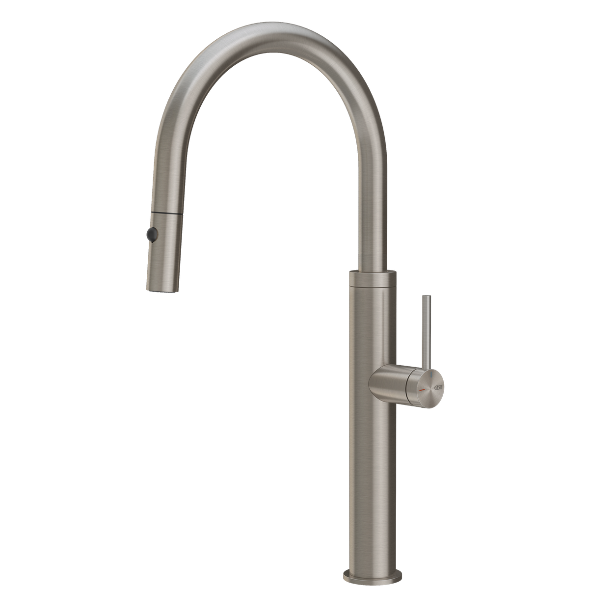 Gessi 316 Smooth Goose Neck Pull Out Spray Mixer in Stainless Steel