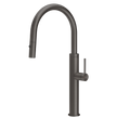 Gessi 316 Smooth Goose Neck Pull Out Spray Mixer in Brushed Black