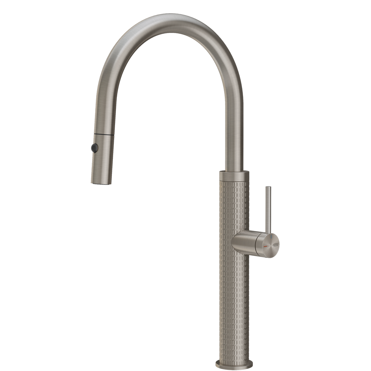 Gessi 316 Meccanica Goose Neck Pull Out Spray Mixer in Stainless Steel
