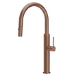 Gessi 316 Meccanica Goose Neck Pull Out Spray Mixer in Brushed Copper