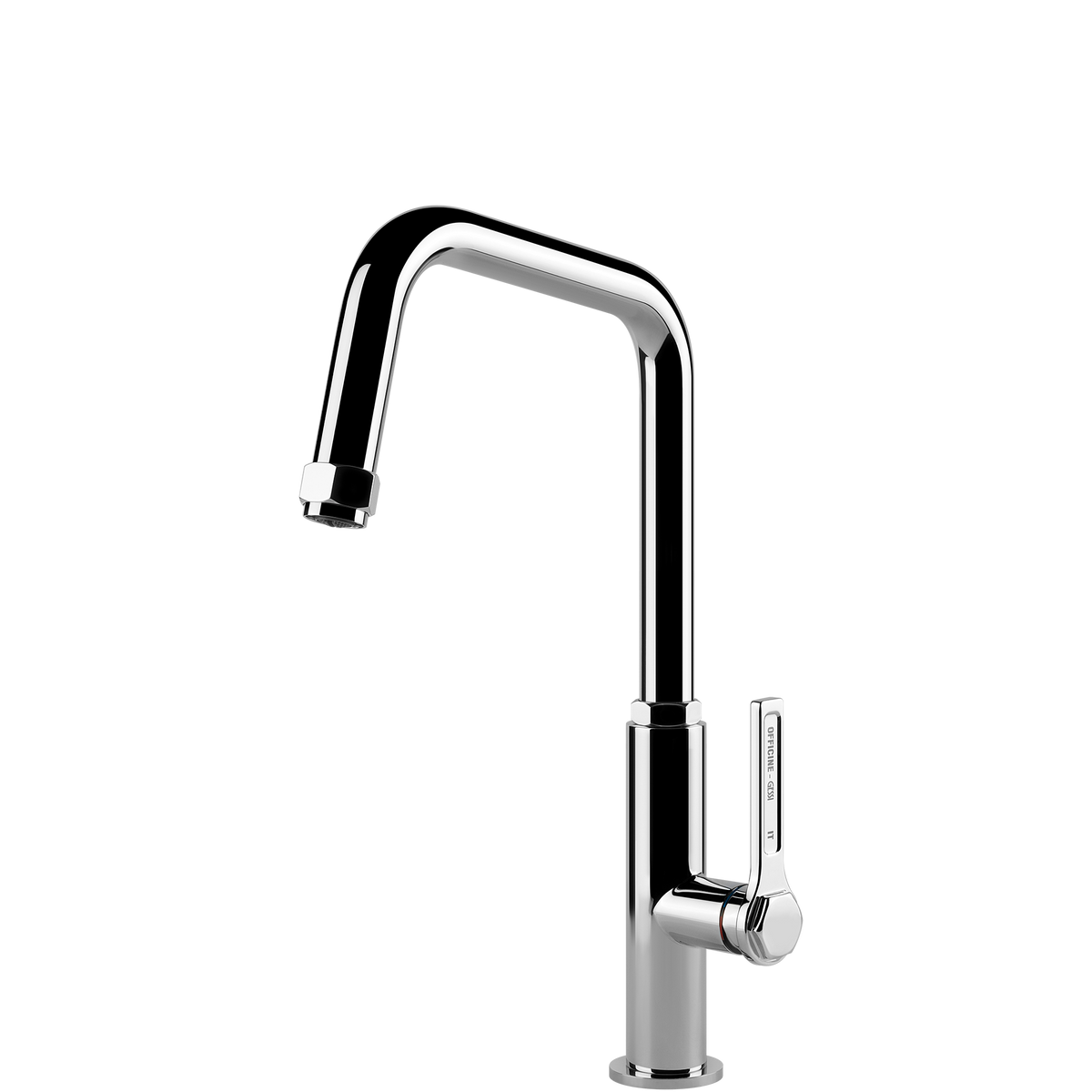 Gessi Officine Square Goose Neck Swivel Mixer in Chrome