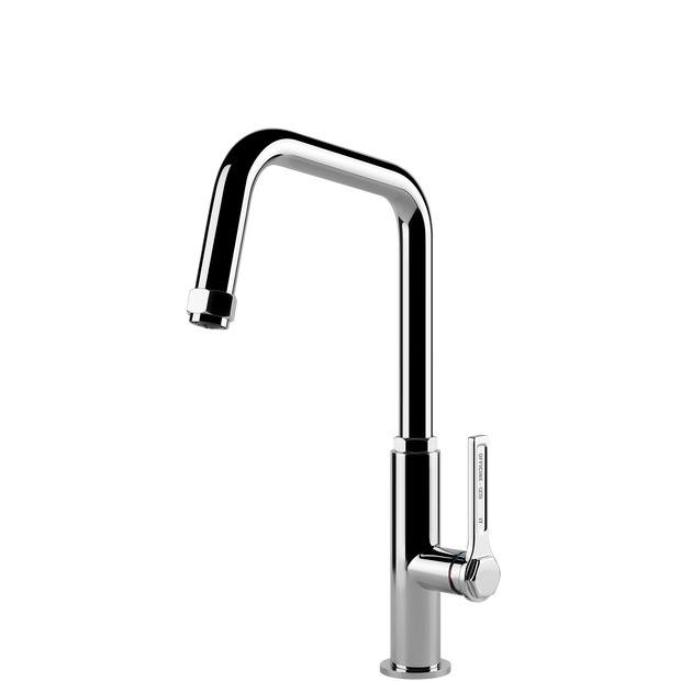 Gessi Officine Square Goose Neck Swivel Mixer in Chrome