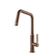 Gessi Officine Square Goose Neck Swivel Mixer in Brushed Copper